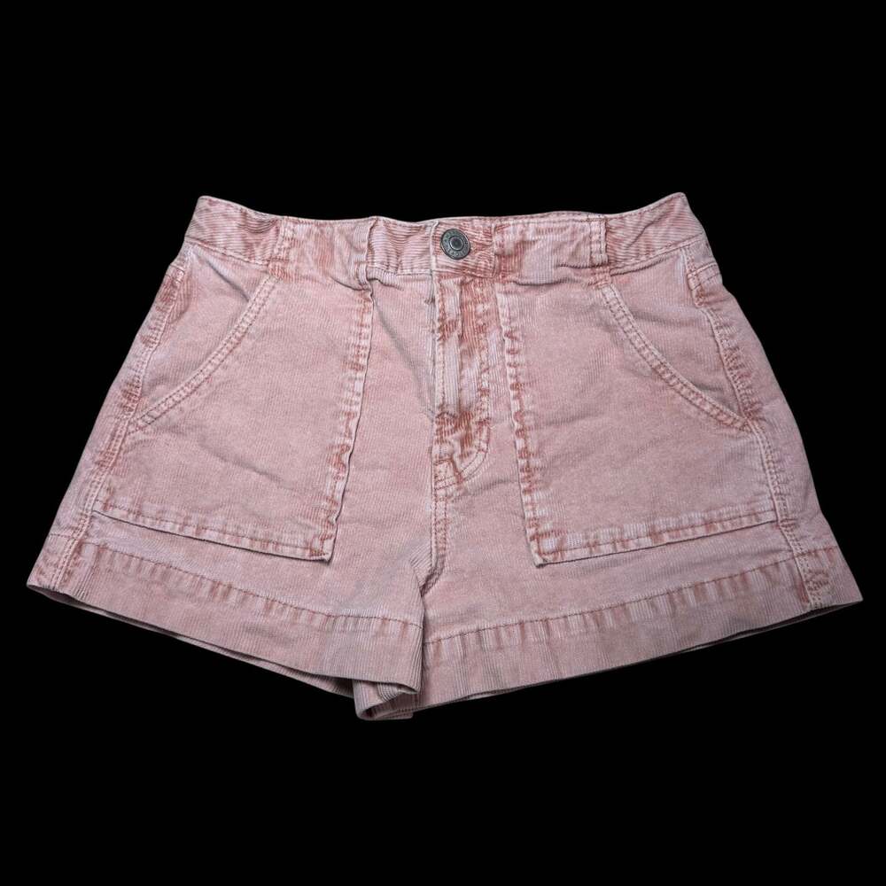 American Eagle Outfitters Pink Corduroy Super Stretch Utility Shorts Size 0 - Picture 1 of 7